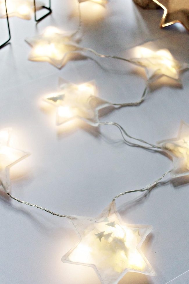 Glass Stars With Tree Silhouettes