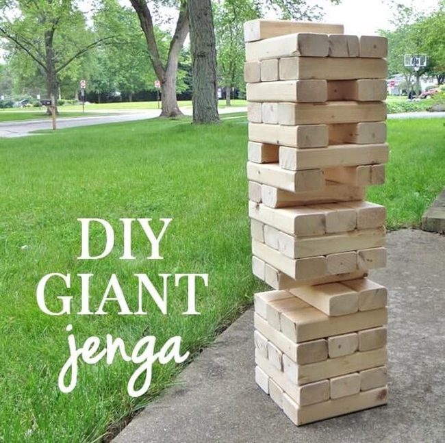 Oversized Wooden Blocks Tower