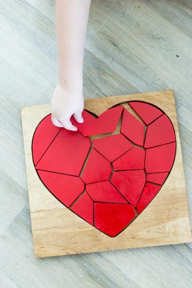 Red Heart Wooden Puzzle