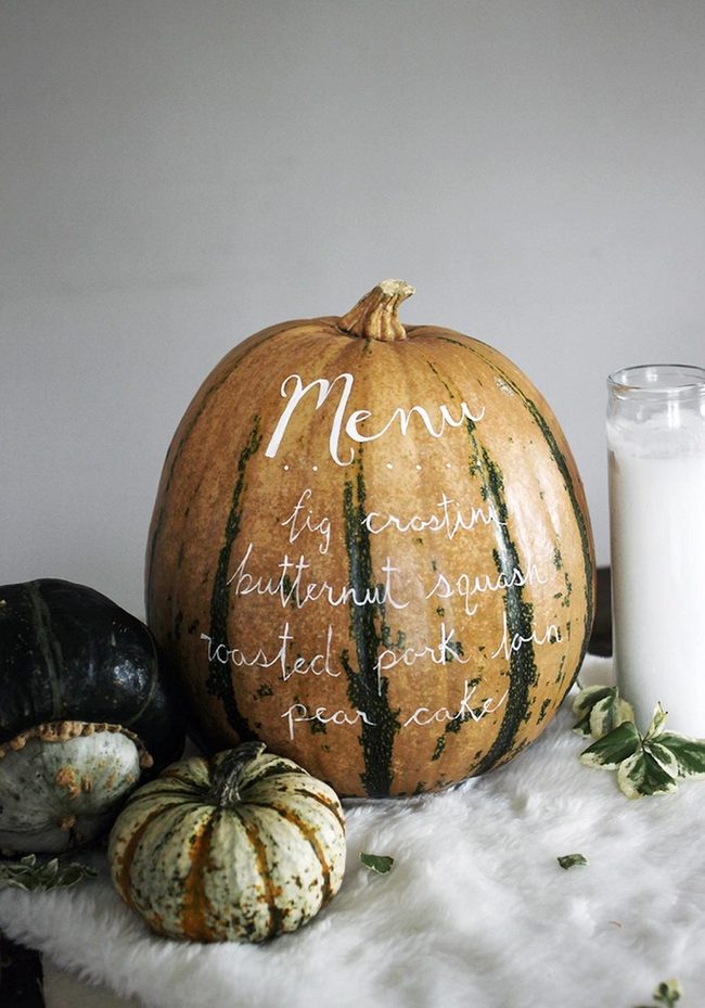 Striped Pumpkin Fall Menu