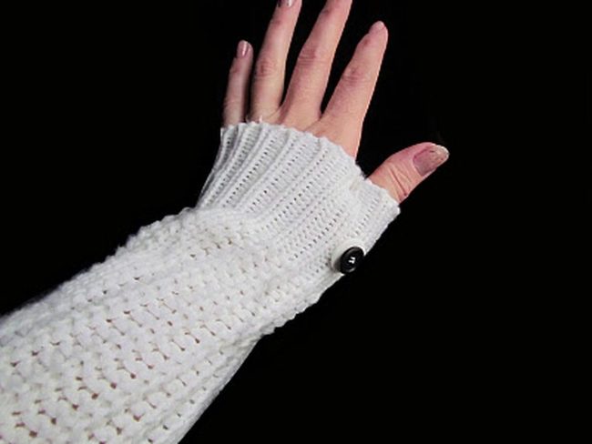 Chunky White Wool Sleeves