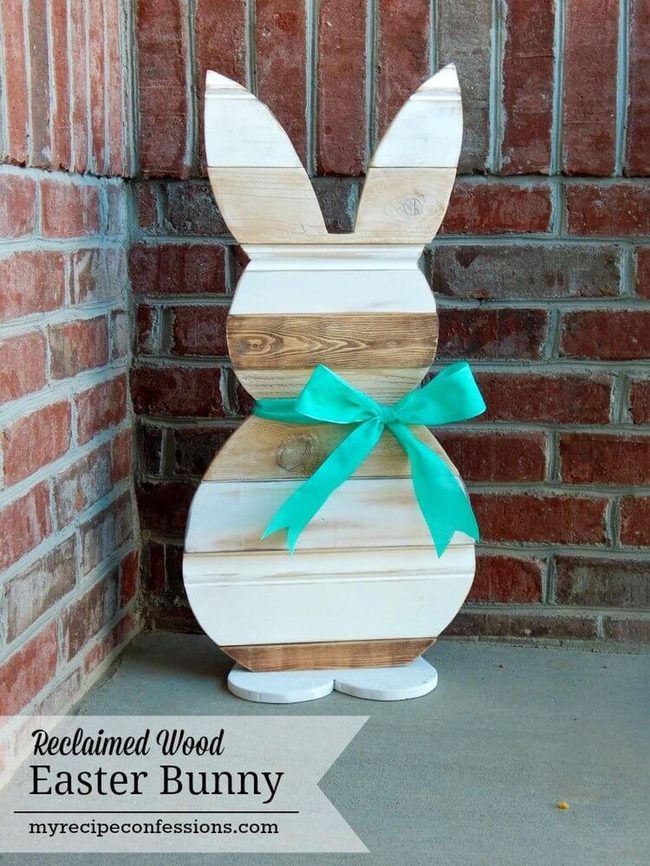 Weathered Wood Bunny Silhouette