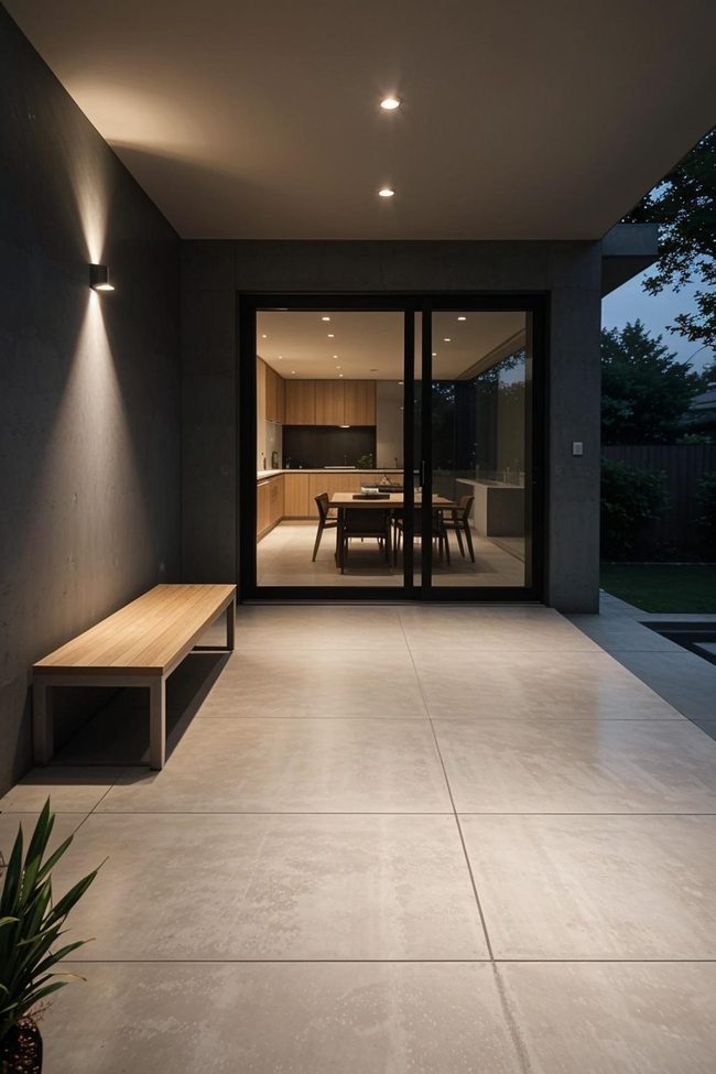 Concrete Porch with Geometric Minimalism