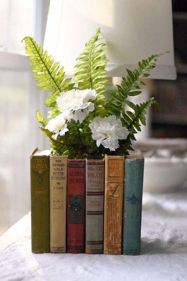 Stacked Books, Living Flowers