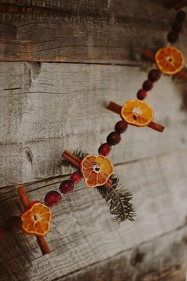 Cinnamon Sticks With Crimson Berries