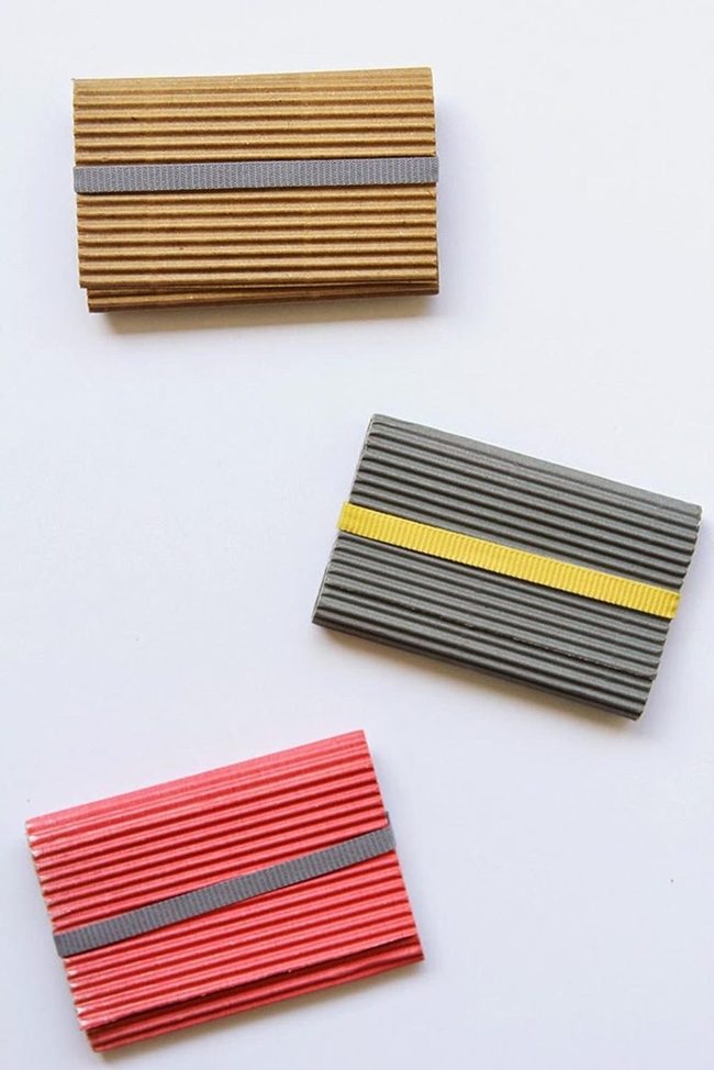 Brown Leather Ribbed Wallet