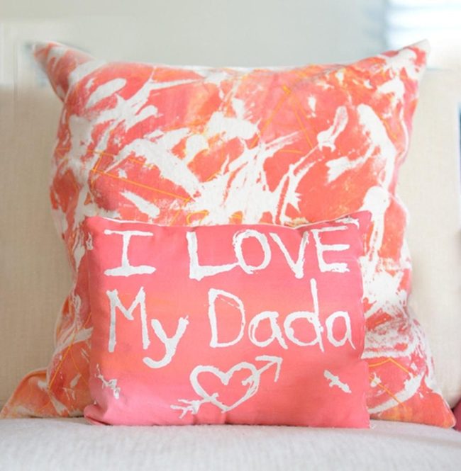Orange White Geometric Pillow Duo