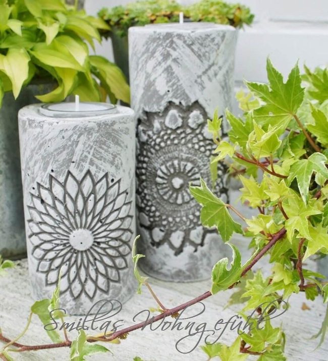 Mandala Shadow Concrete Lights