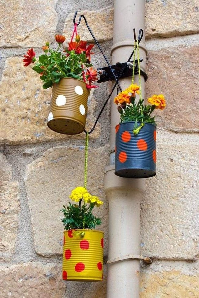 Shiny Metal Tin Planters
