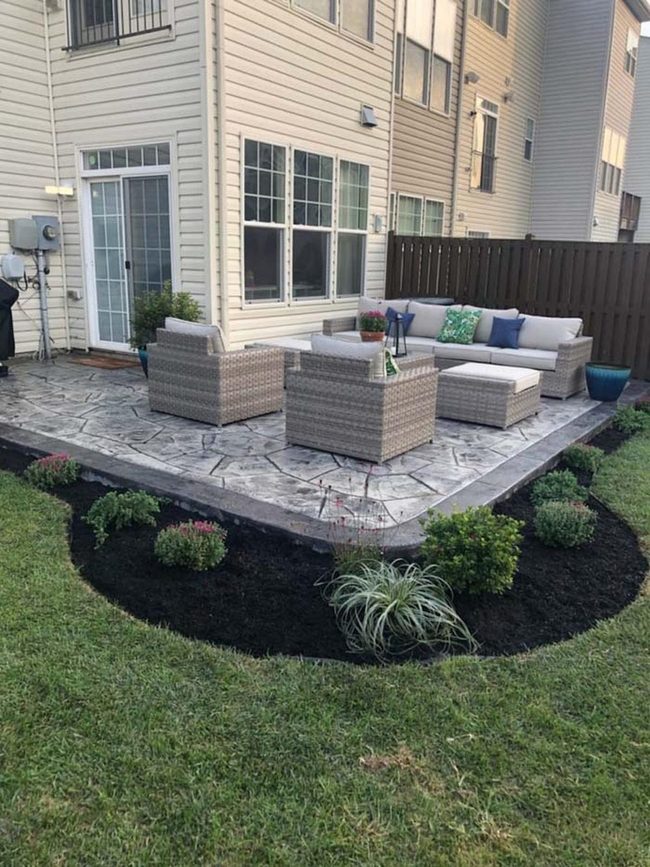 Gray Stamped Concrete Foundation