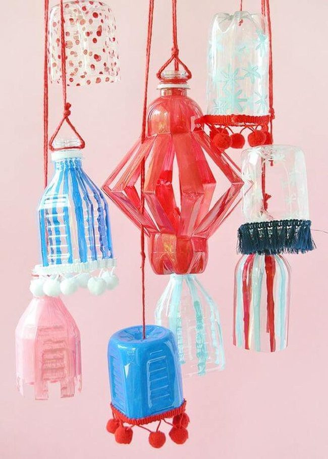 Plastic Bottles Transformed Into Glowing Lanterns