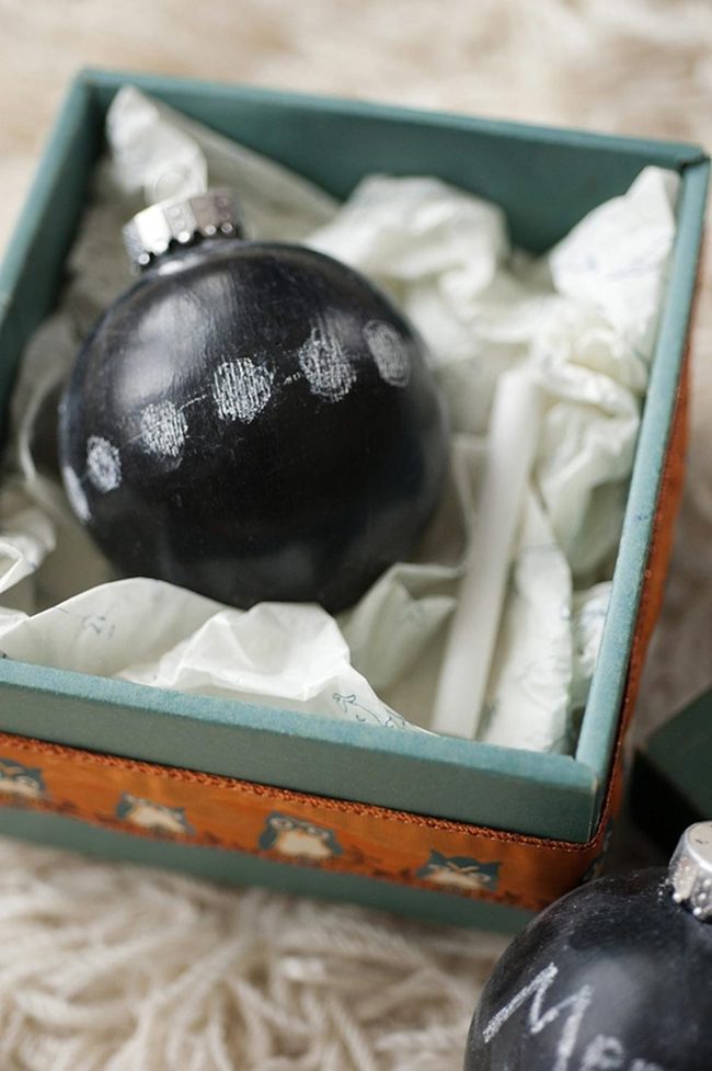 Black Ornaments With Silver Fingerprints