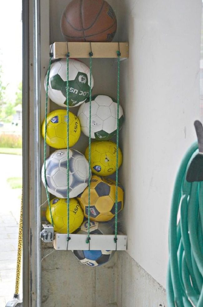 Wall-Mounted Sports Ball Storage