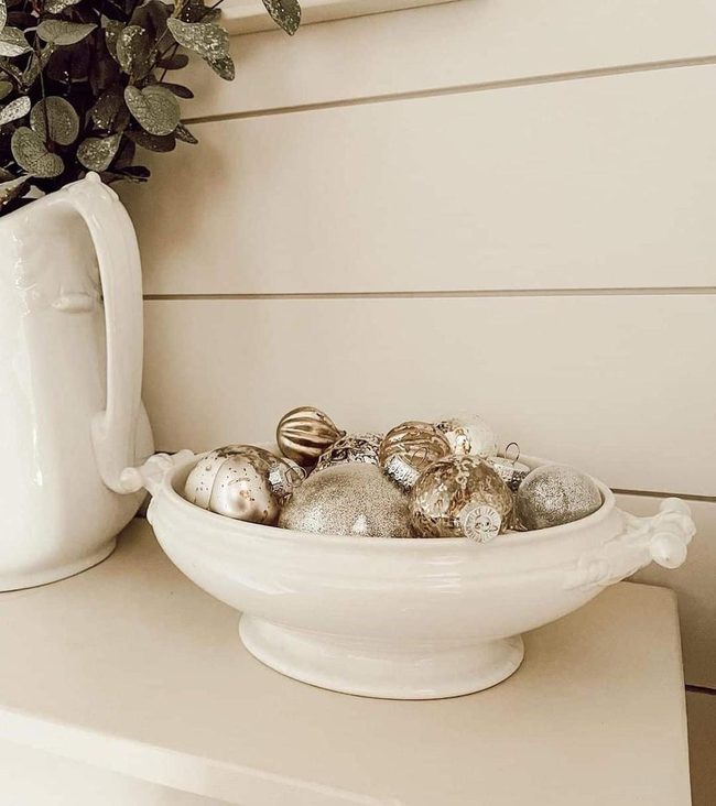 Scattered Gold And Red Ornaments