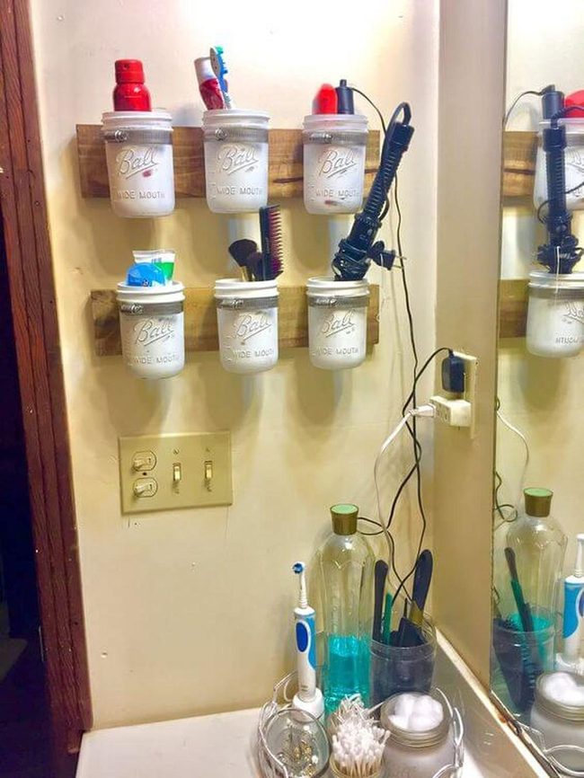Mason Jar Wall Storage System
