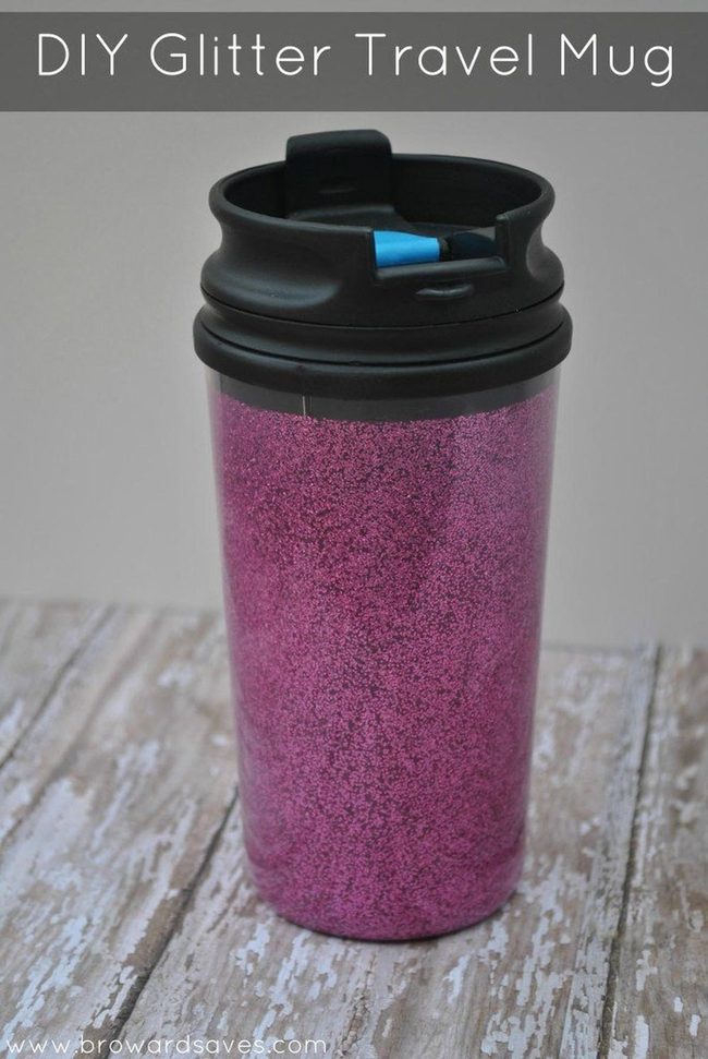 Pink Glitter Travel Mug Sparkles