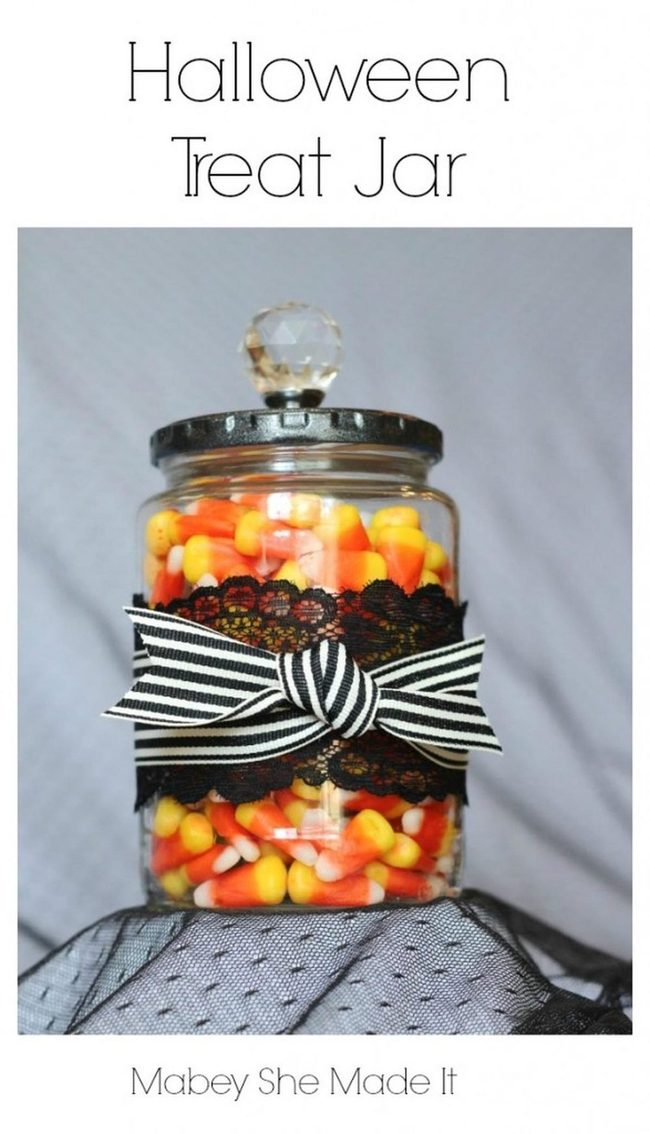 Candy Corn Glass Jars Autumn