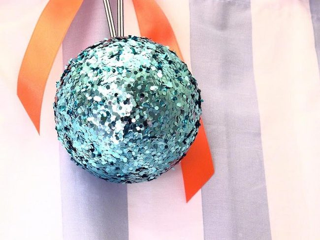 Sapphire Sequins With Orange Accent