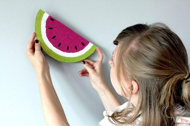 Pink Watermelon Black Seeds Wall Art