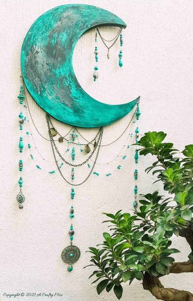 Crescent Dreamcatcher With Swinging Charms