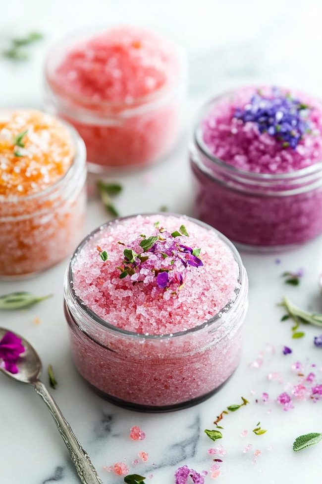 Sugar Scrub Jars With Essential Oils