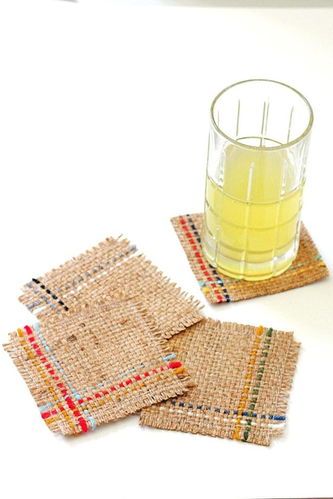 Handwoven Rainbow Fiber Squares