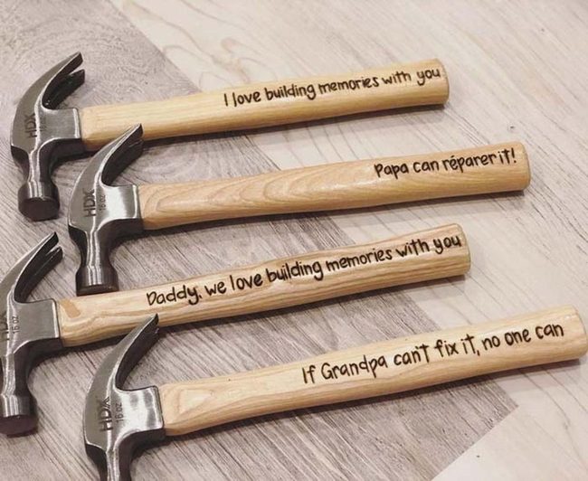 Engraved Wooden Hammer Handle