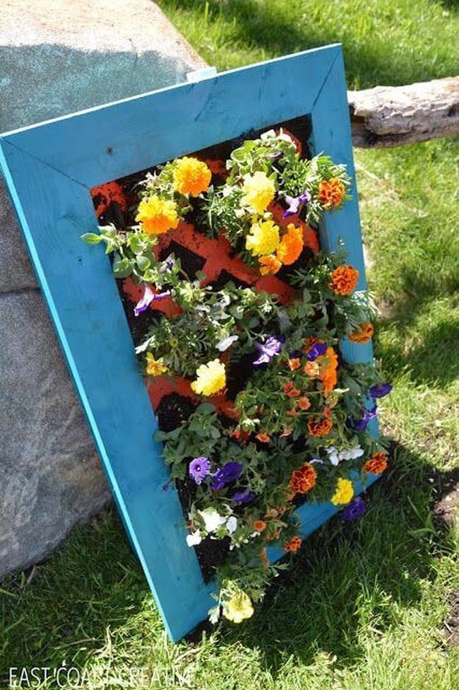 Recycled Wood Tower Bursting Blooms