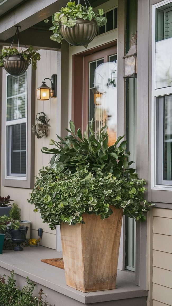 Layered Planters In Mixed Materials