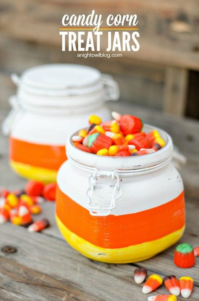 Yellow Orange Striped Candy Jars