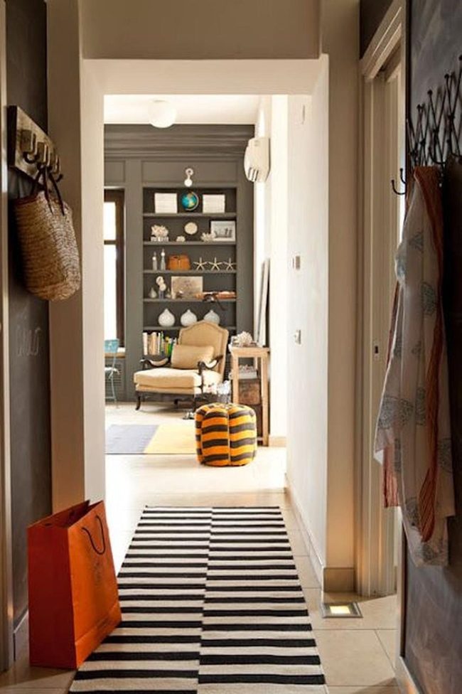 Black Striped Floor Hallway Library