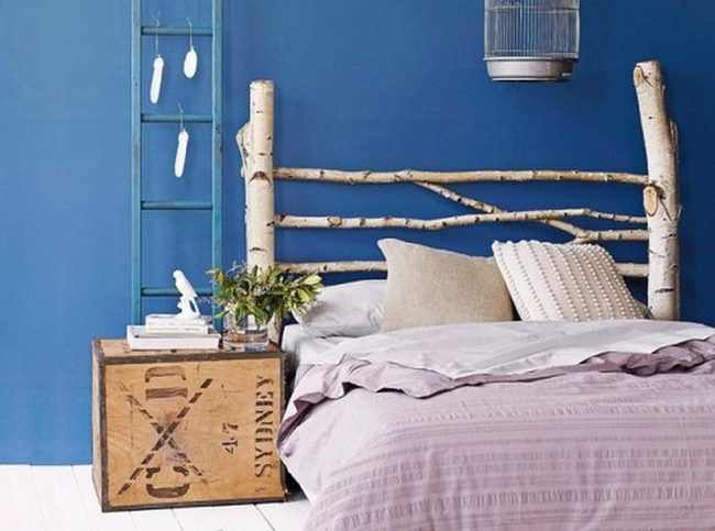 White Feathers Cascade Down Blue Walls