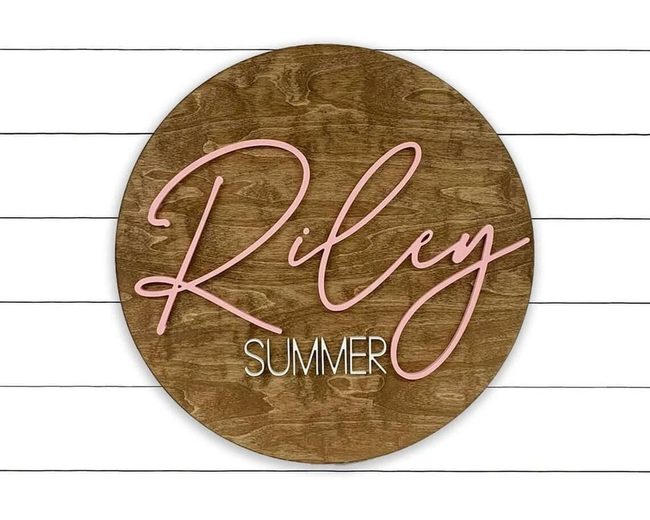 Personalized Name Circle Wood Plaque