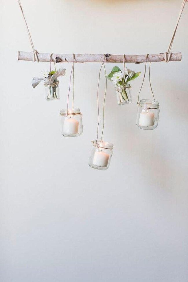 Birch Log Glass Jar Display