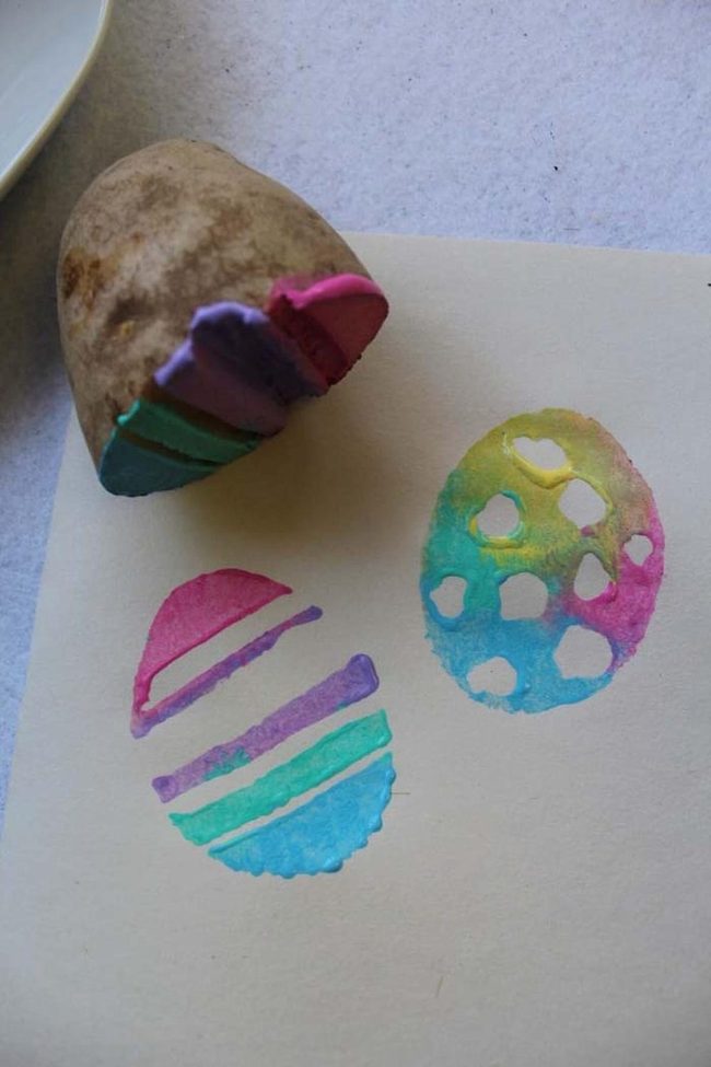 Colorful Potato Print Creations