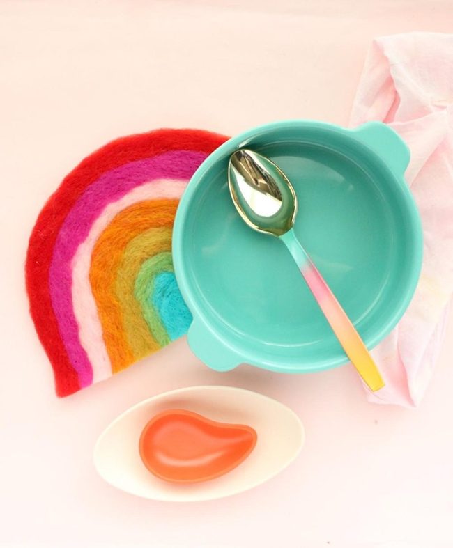 Turquoise Bowls Rainbow Wool Sparkle