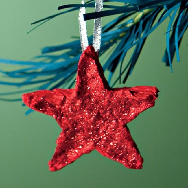 Glittering Ornaments On Pine Branches