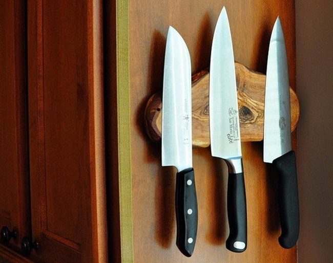 Shining Blades On Warm Wood