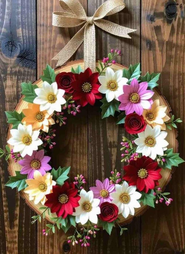 Walnut Slices With Delicate Blooms