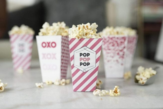 Pink Striped Popcorn Party