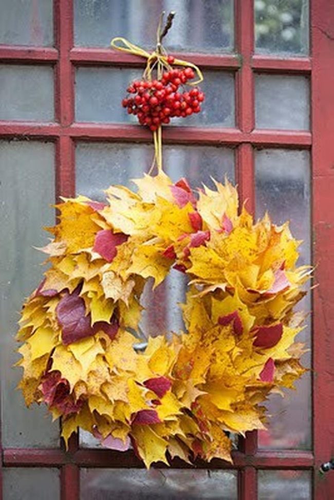Golden Leaf Door Wreath