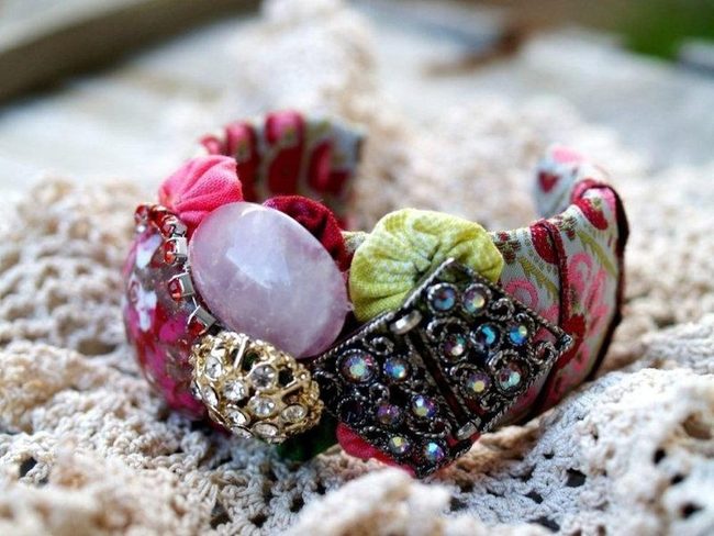 Gem-Studded Florals With Lace