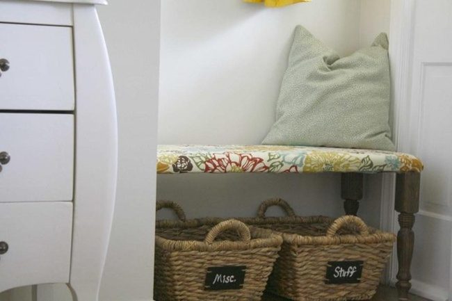 Colorful Cushions Corner Storage Nook