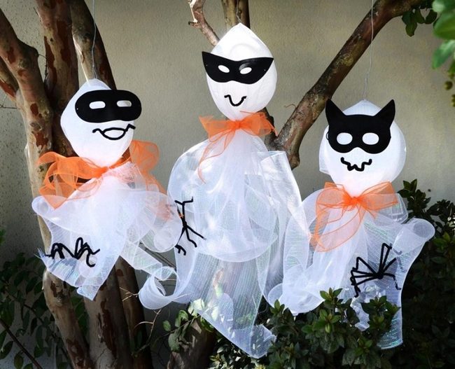 White Ghosts Orange Bow Tree