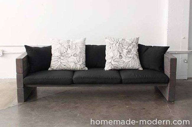 Grey Stone Wooden Outdoor Sofa