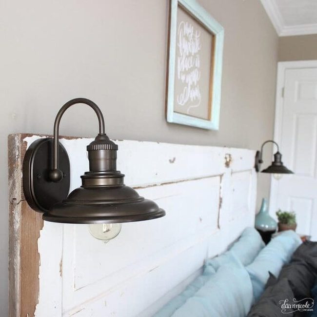 Weathered Door White Headboard