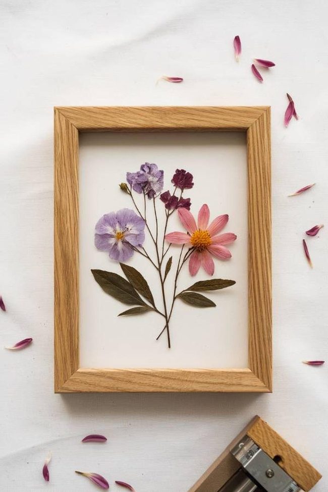 Dried Flowers In Glass Frames
