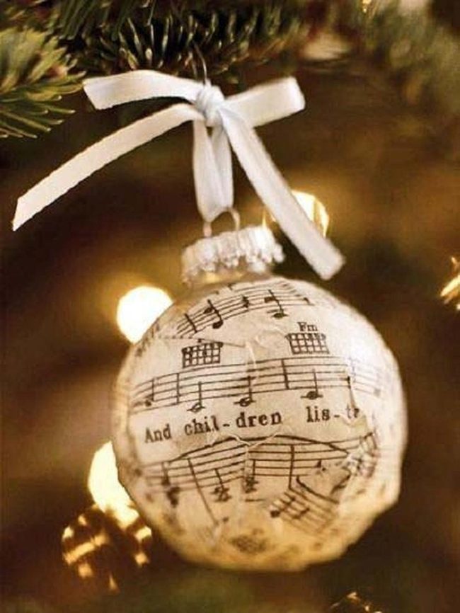 Vintage Sheet Music Christmas Ornaments