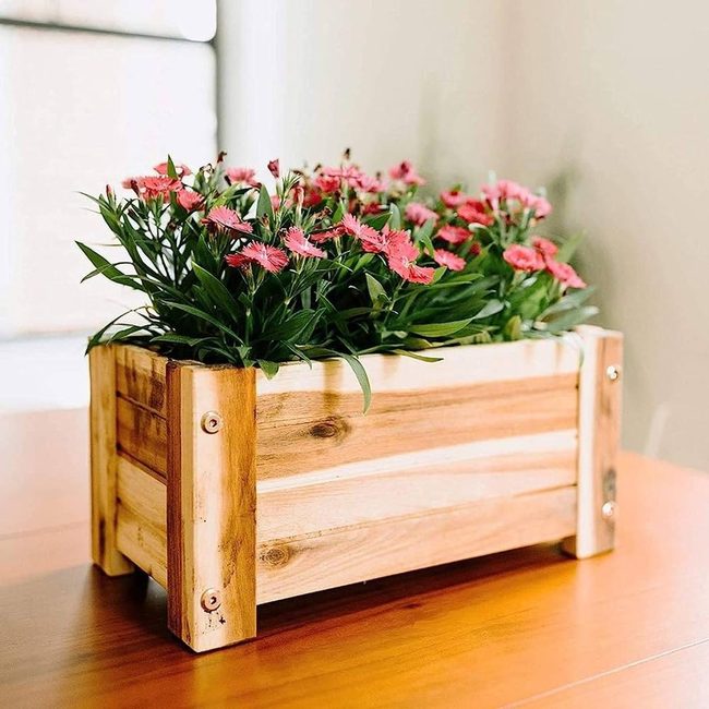 Natural Wood Planter Boxes
