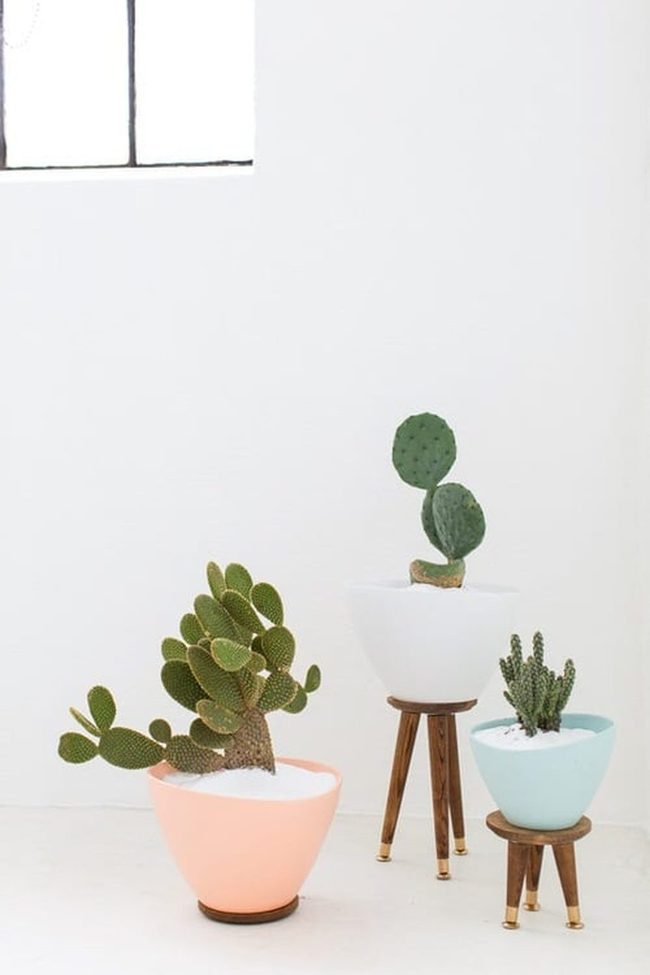 Modern Wood Plant Stand Three Tier